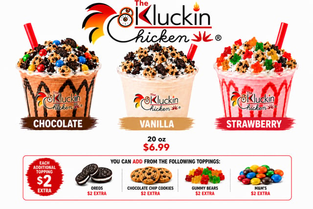 Kluckin Strawberry Shake With Chocolate Chip.
